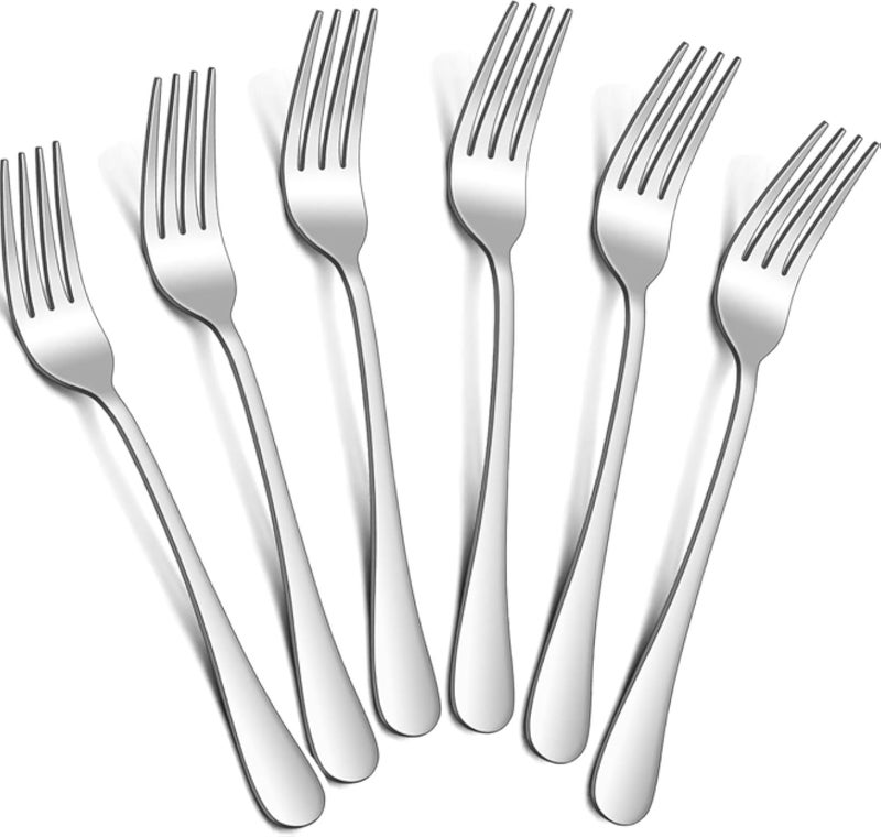 Dinner Forks Set,8 Inches Set of 6 Food Grade Stainless Steel Silverware Forks,Table Forks,Flatware Forks,Mirror Finish Dishwasher Safe,Use for Home,Kitchen or Restaurant
